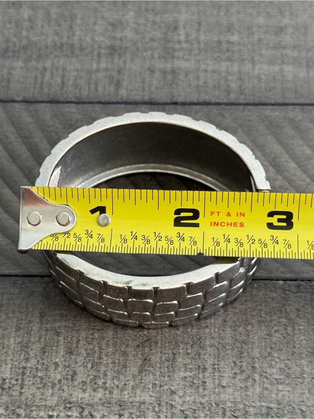 Silver-Toned Snake Skin Cuff Bracelet - Picture 8 of 9